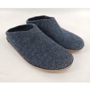 Glerups 100% Natural Wool The Honey Slippers Rubber Blue Unisex EU 43 US 10